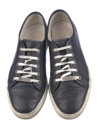 Gucci Leather Whipstitch Trim Sneakers