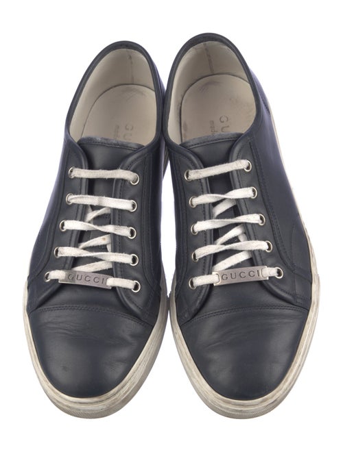 Gucci Leather Whipstitch Trim Sneakers