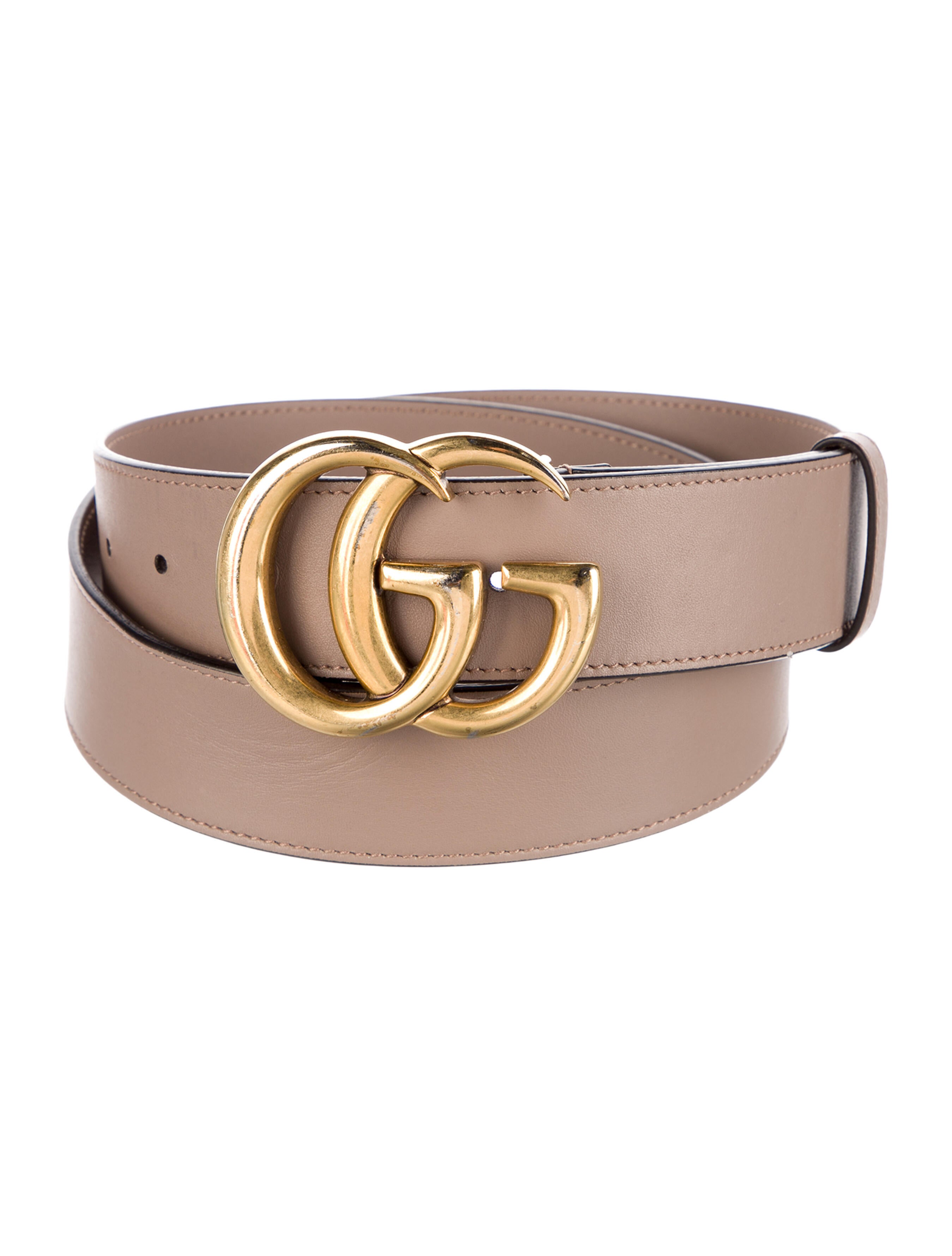 Gucci Double G Logo Leather Belt