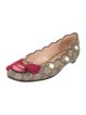 Gucci Faux Pearl Accents Canvas Ballet Flats