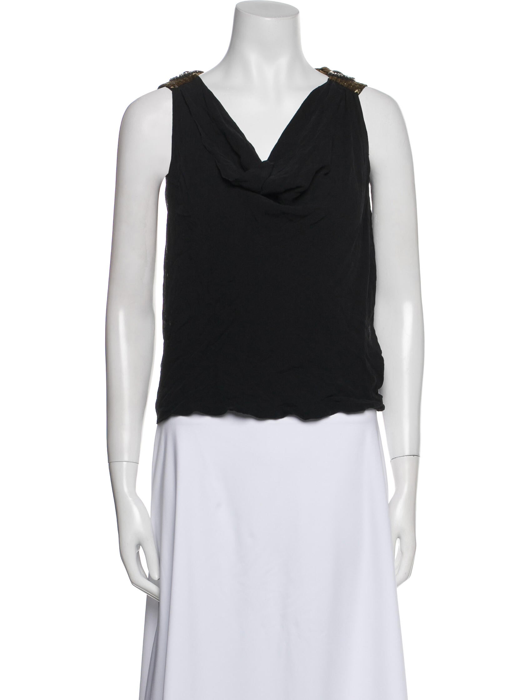 Gucci Silk Cowl Neck Crop Top