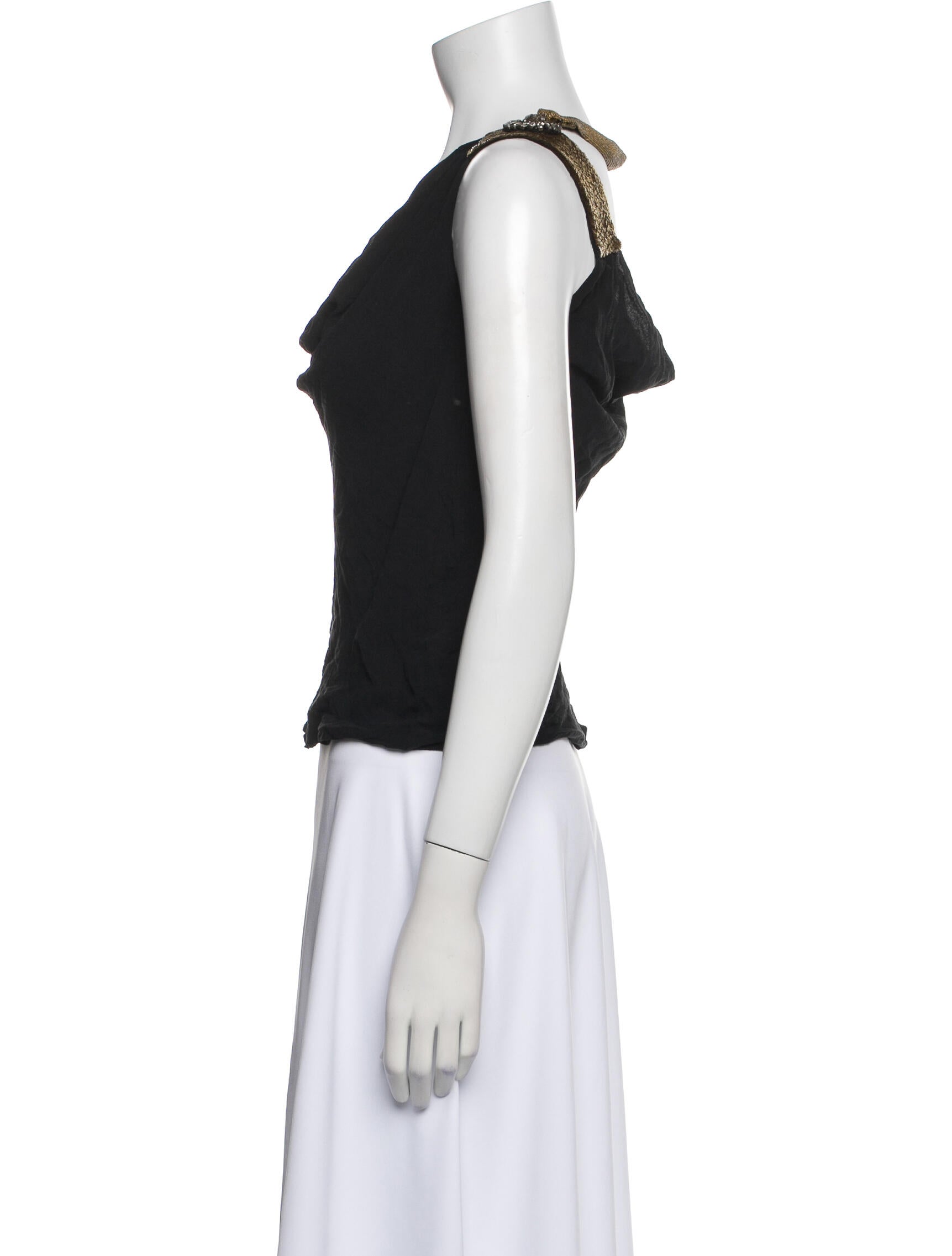 Gucci Silk Cowl Neck Crop Top