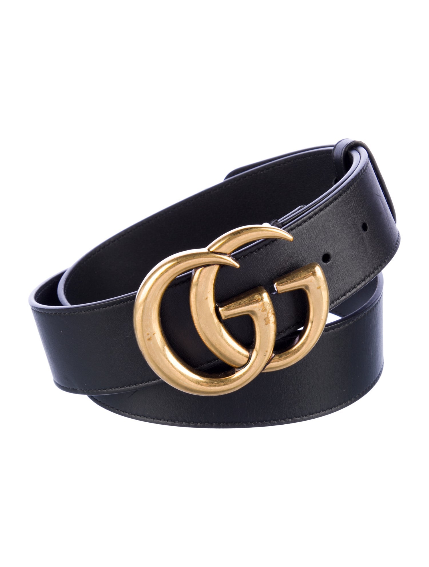 Gucci Double G Logo Leather Belt