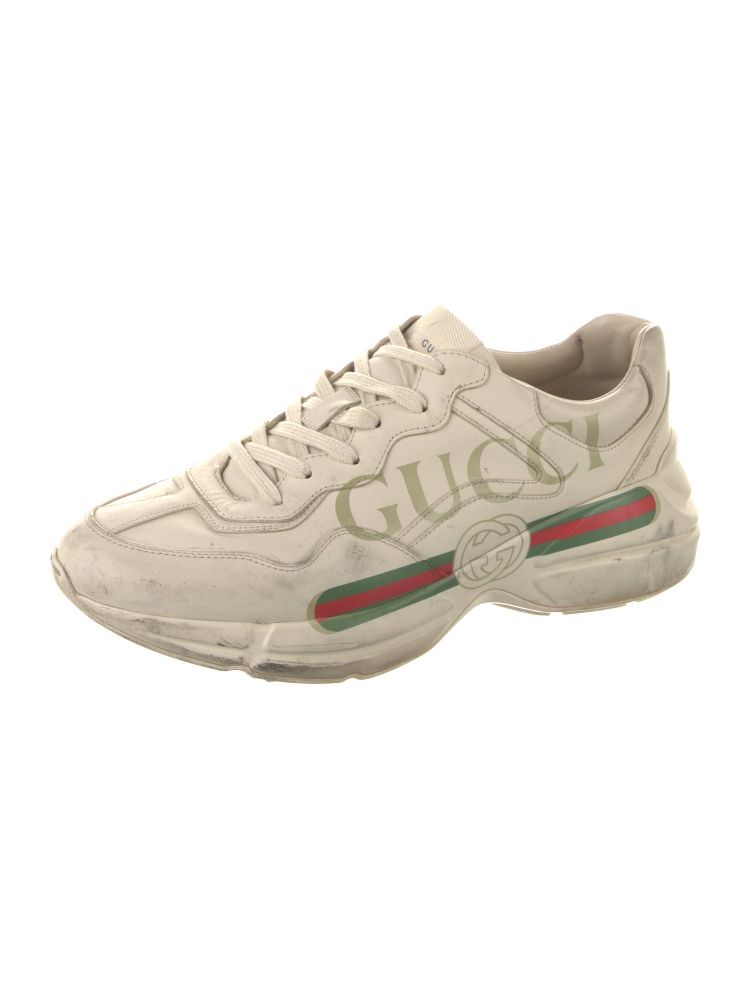 Gucci Web Accent Leather Sneakers