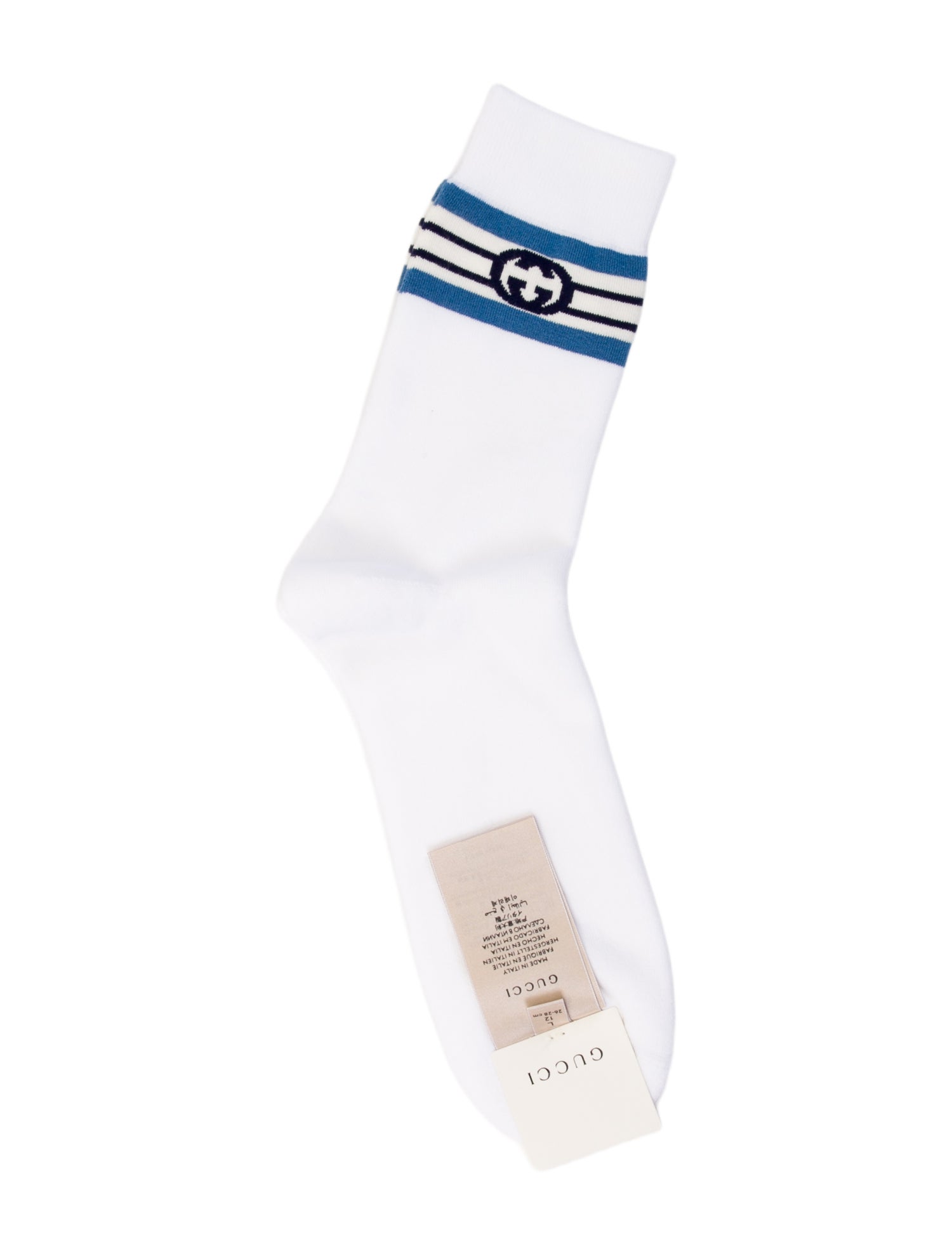 Gucci White Patterned Sock w/Tags