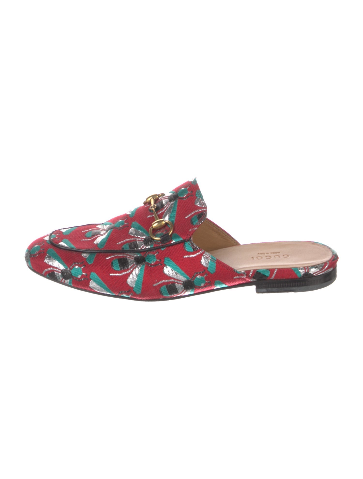 Gucci Horsebit Accent Printed Mules