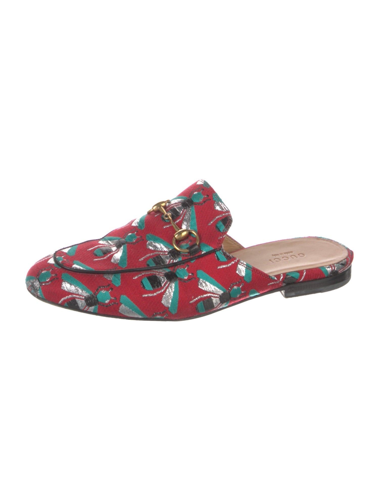 Gucci Horsebit Accent Printed Mules