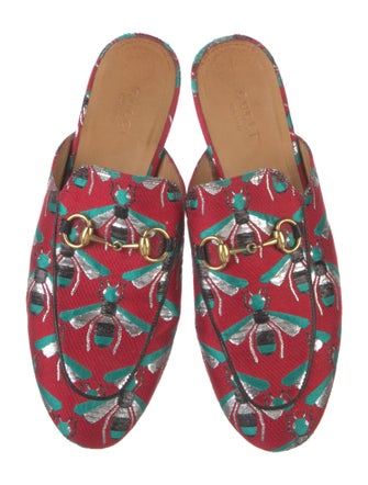 Gucci Horsebit Accent Printed Mules