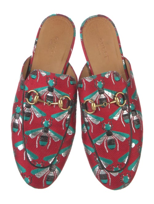 Gucci Horsebit Accent Printed Mules