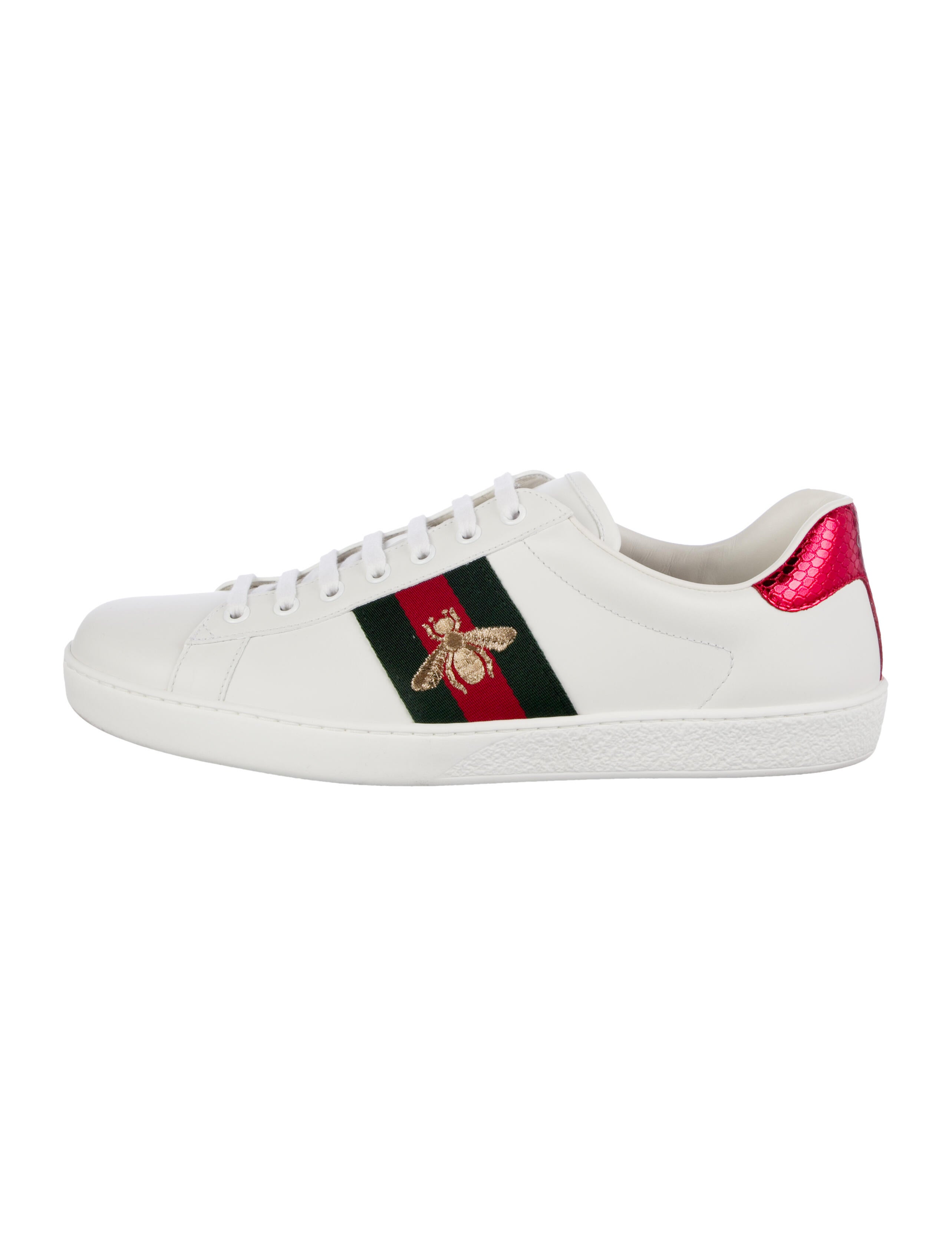 Gucci Web Accent Leather Sneakers