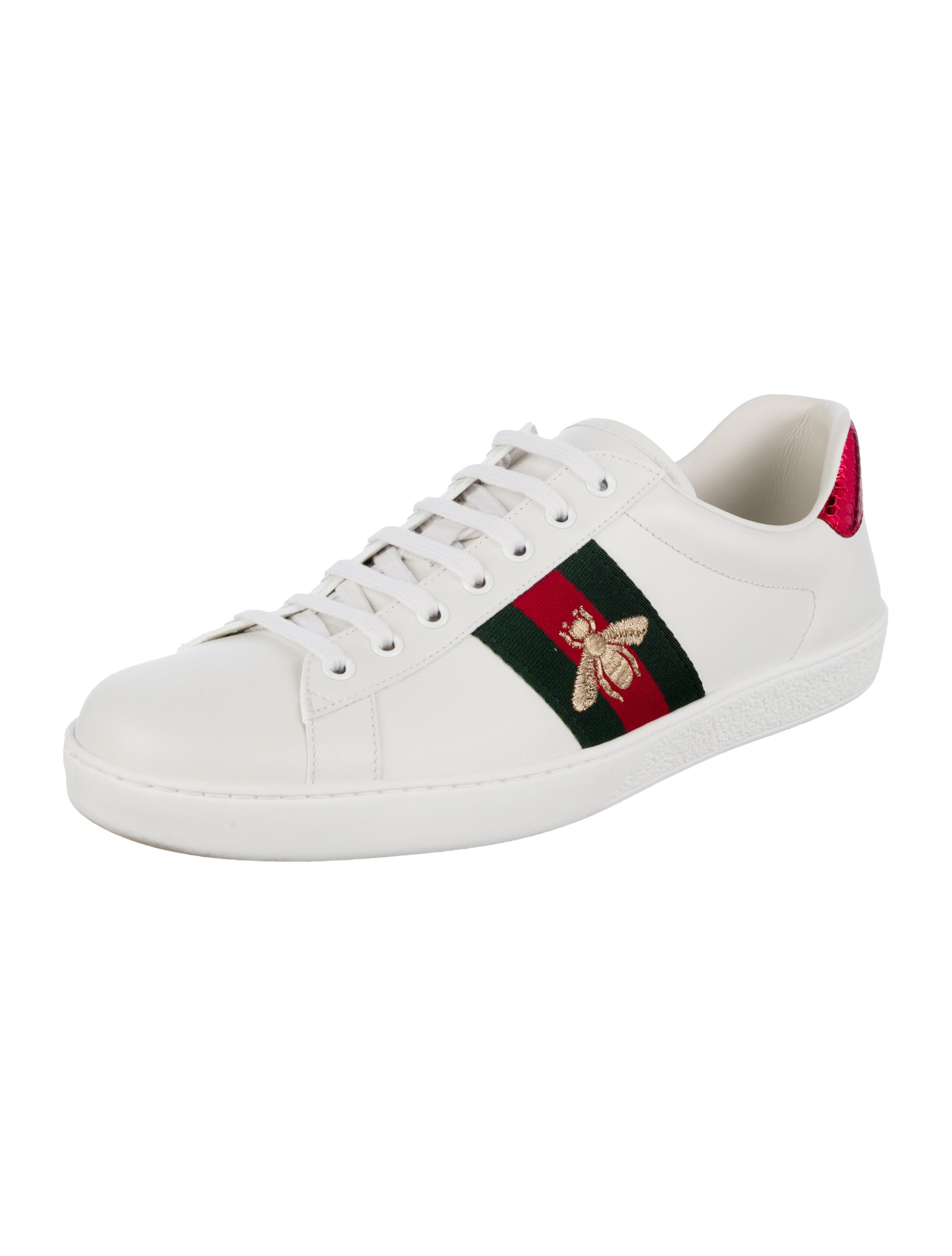 Gucci Web Accent Leather Sneakers
