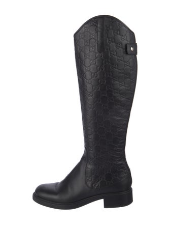 Gucci GG Signature Leather Riding Boots