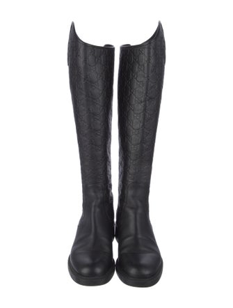 Gucci GG Signature Leather Riding Boots