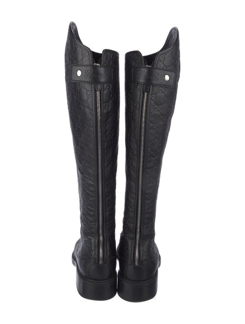 Gucci GG Signature Leather Riding Boots