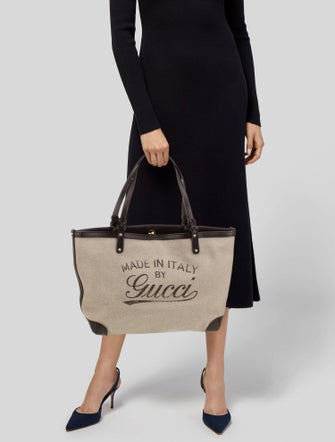 Gucci Canvas Craft Tote Large