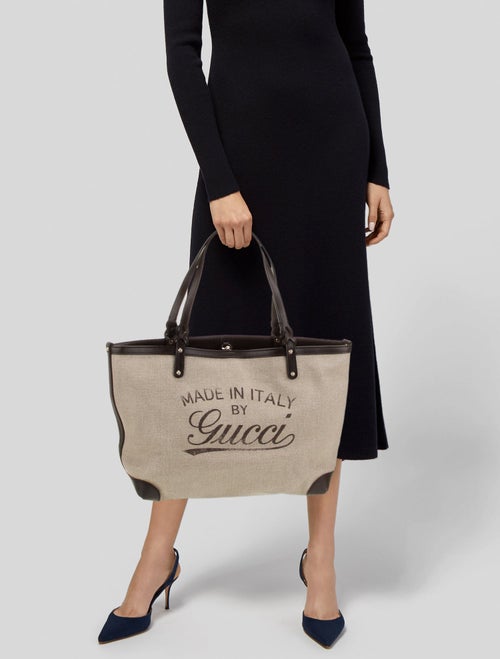 Gucci Canvas Craft Tote Large