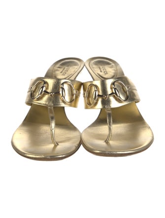 Gucci Horsebit Accent Leather Slides