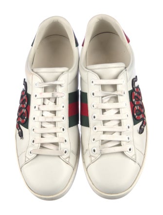 Gucci Web Accent Leather Sneakers