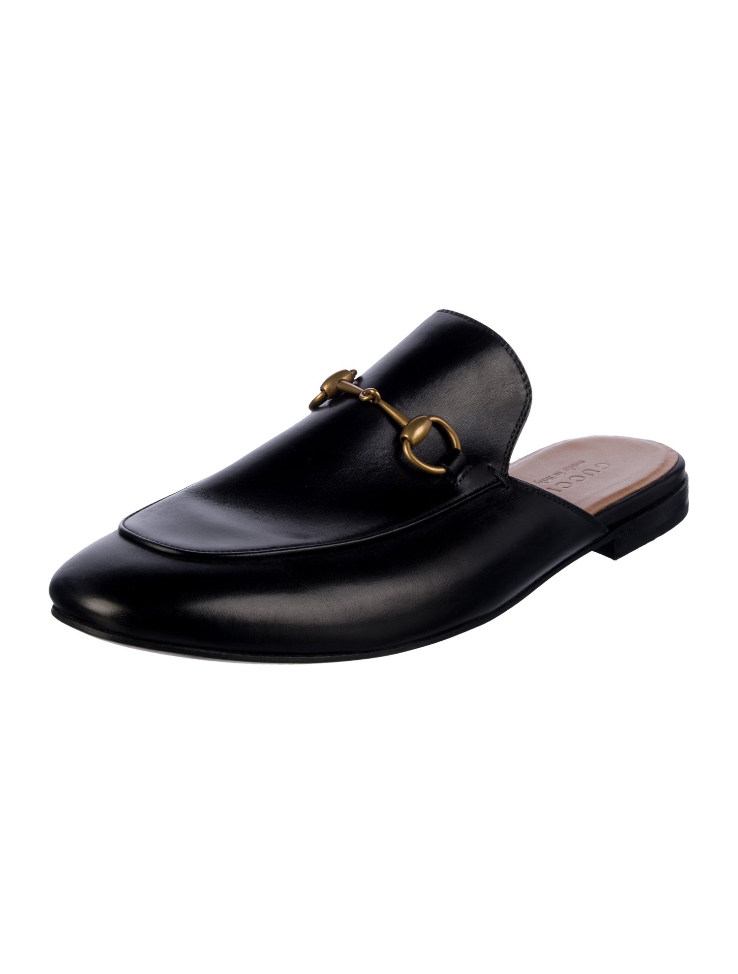 Gucci Horsebit Accent Leather Slippers