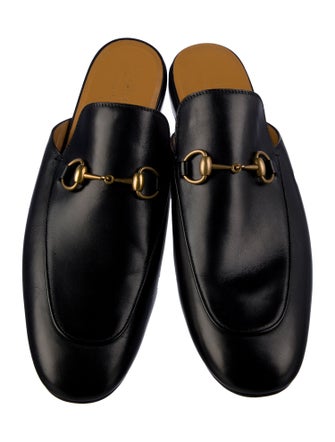 Gucci Horsebit Accent Leather Slippers