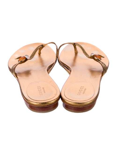 Gucci Bee Accent Leather Slides