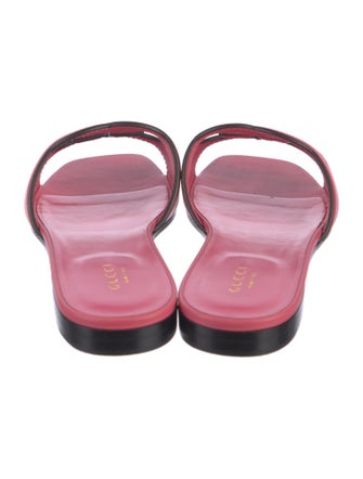Gucci Interlocking G Logo Leather Slides