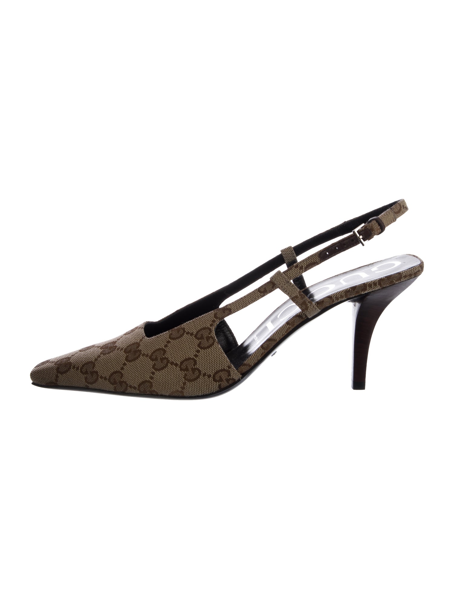 Gucci GG Canvas Canvas Slingback Pumps