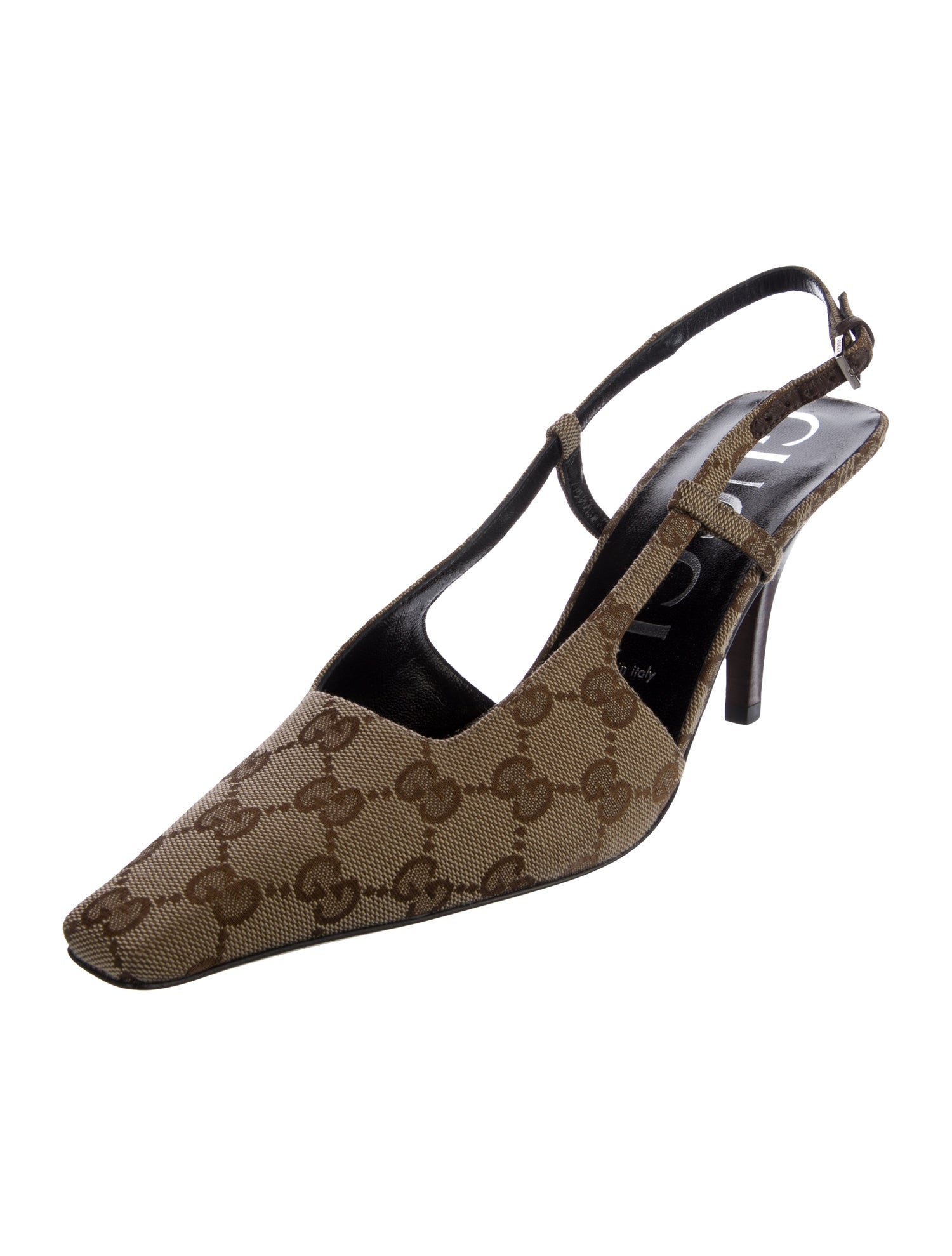 Gucci GG Canvas Canvas Slingback Pumps