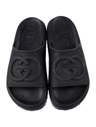 Gucci Interlocking G Logo Rubber Slides