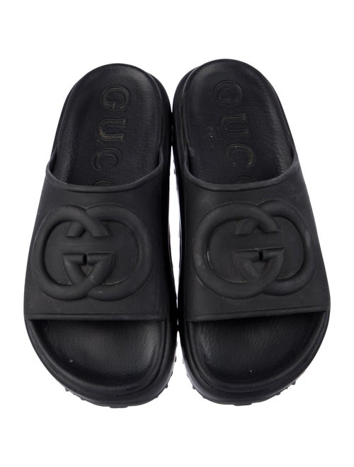 Gucci Interlocking G Logo Rubber Slides