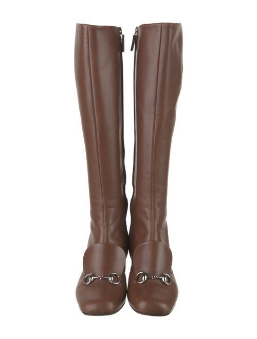 Gucci Horsebit Accent Leather Riding Boots