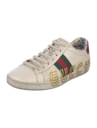 Gucci Web Accent Leather Sneakers