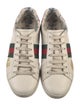 Gucci Web Accent Leather Sneakers