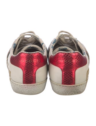 Gucci Web Accent Leather Sneakers