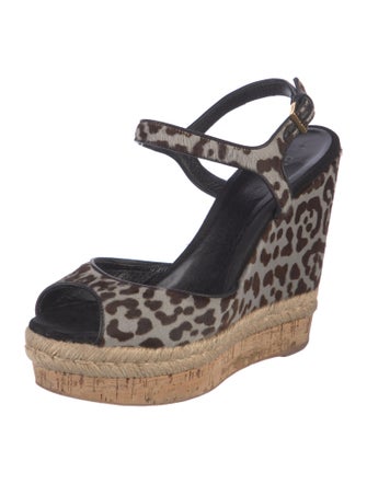 Gucci Ponyhair Animal Print Espadrilles