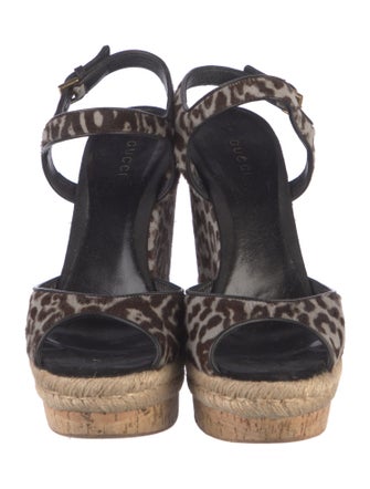 Gucci Ponyhair Animal Print Espadrilles