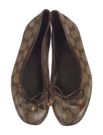 Gucci GG Plus Bow Accents Ballet Flats