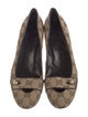 Gucci GG Canvas Leather Trim Embellishment Flats