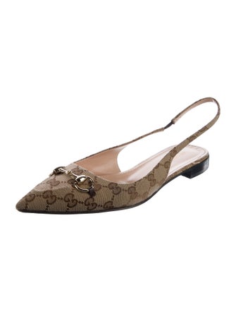 Gucci GG Canvas Canvas Slingback Flats