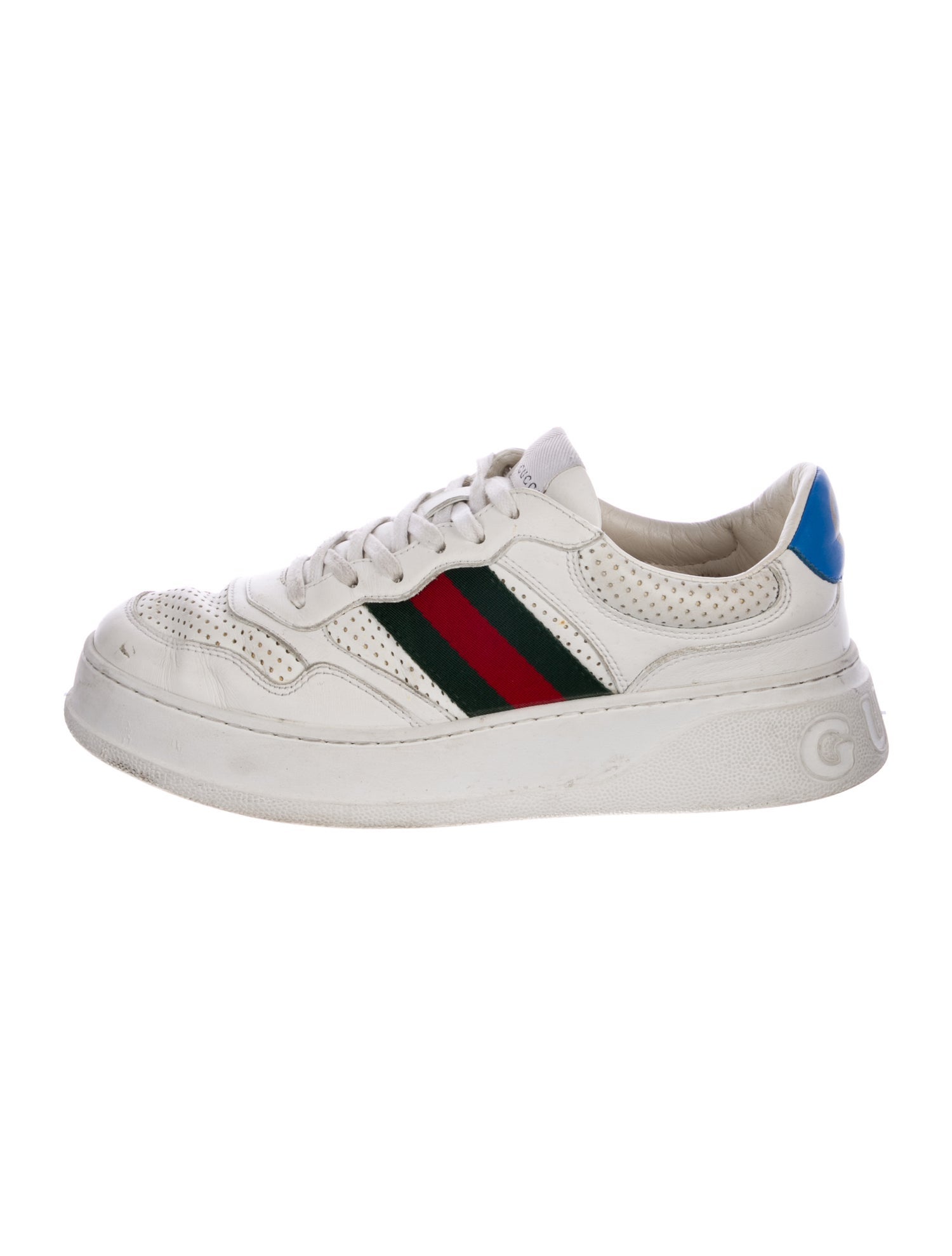 Gucci Web Accent Leather Sneakers