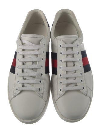Gucci Web Accent Leather Sneakers