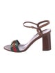 Gucci Web Accent Leather Sandals
