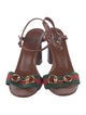 Gucci Web Accent Leather Sandals