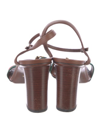 Gucci Web Accent Leather Sandals