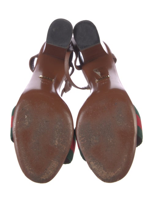 Gucci Web Accent Leather Sandals
