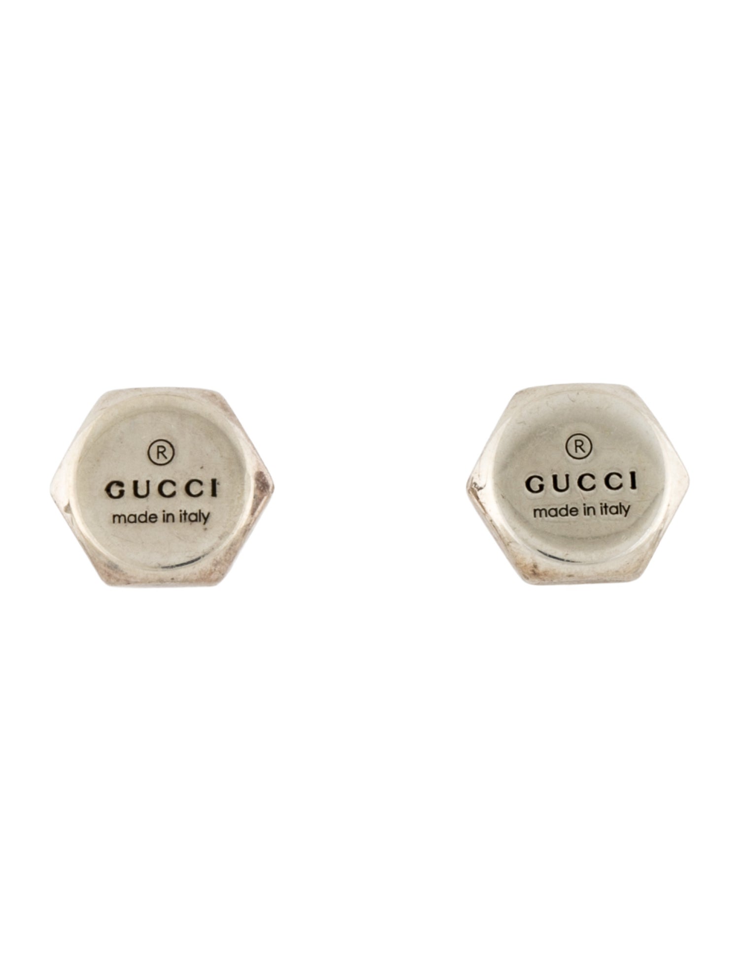 Gucci Hexagon Trademark Stud Earrings