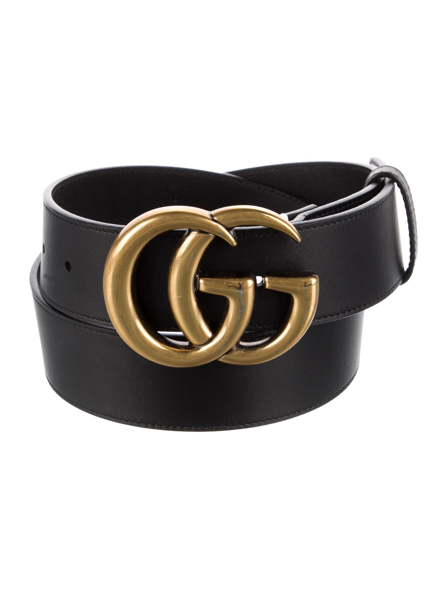 Gucci Double G Logo Leather Belt