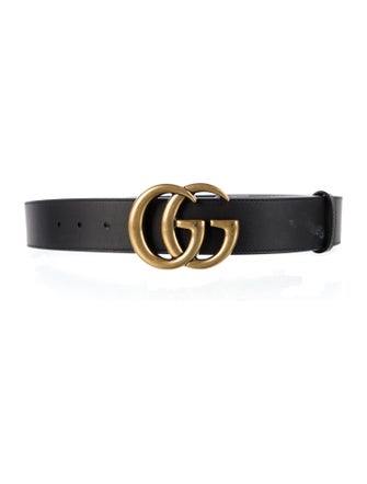 Gucci Double G Logo Leather Belt