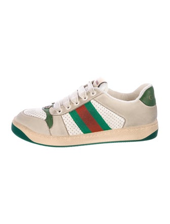 Gucci Web Accent Leather Sneakers