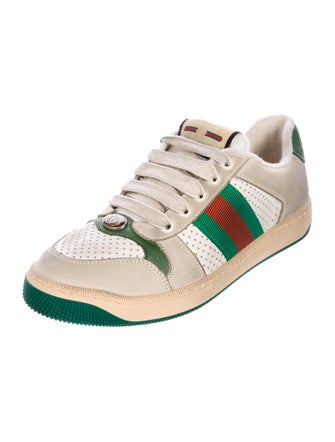 Gucci Web Accent Leather Sneakers